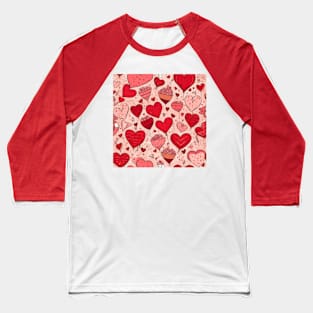 Red hearts pattern gift ideas Baseball T-Shirt